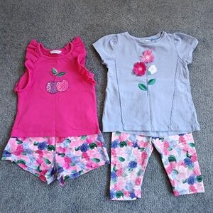 Bundle of two shorts and leggings sets for 2 y.o. girls